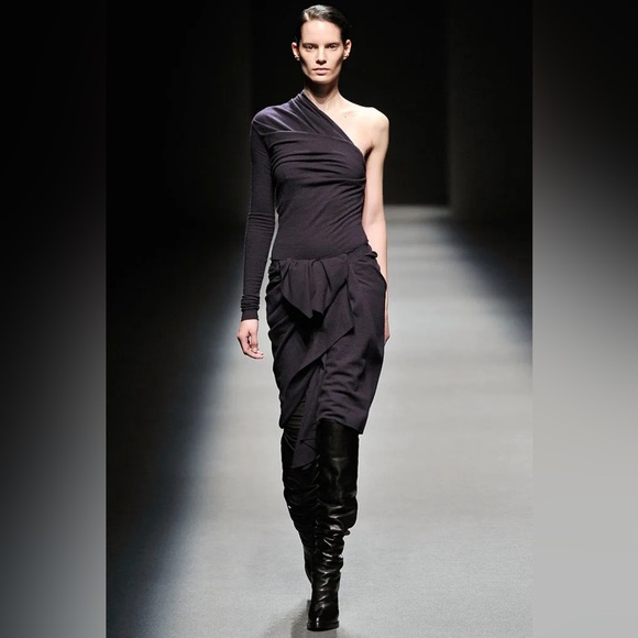 Haider Ackermann Fall/Winter 2009 Black Leather Over The Knee Boots Size 36 - Picture 3 of 17